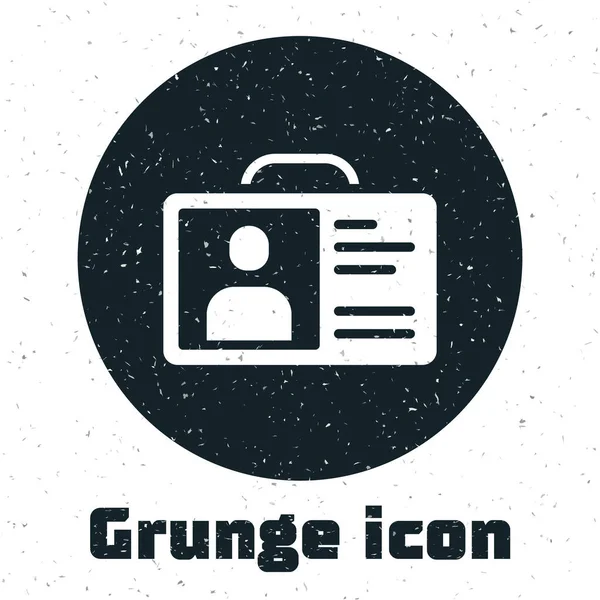 Ikona Odznaku Grunge Identification Izolovaná Bílém Pozadí Lze Jej Použít — Stockový vektor
