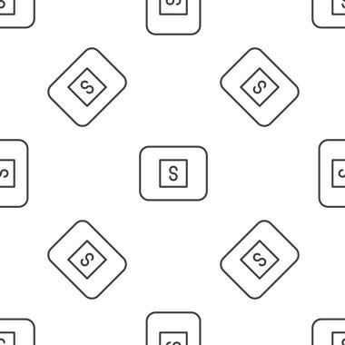 Gri çizgi Durdur düğmesi simgesi beyaz arkaplanda kusursuz desen izole etti. Vektör.