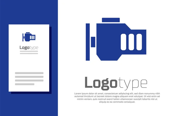 Blue Check Motorsymbol Isoliert Auf Weißem Hintergrund Logo Design Vorlage — Stockvektor