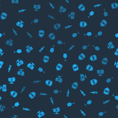 Şarap, araba koruması ya da sigorta seti, şarap kadehi ve FTP ayarları kusursuz dizini. Vektör.