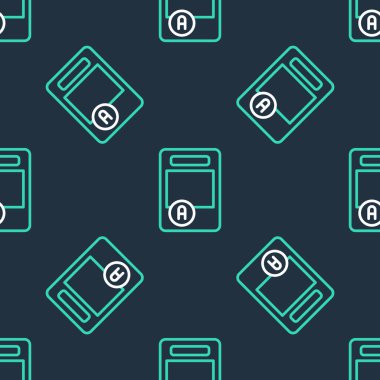 A + dereceli simge içeren satır sınav kağıdı siyah arkaplanda izole edilmiş kusursuz desen. Sınav kağıdı, sınav ya da araştırma konsepti. Sınav ya da sınav. Vektör.