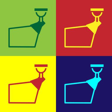 Pop Art Movie spot ışığı ikonu renk arkaplanında izole edildi. Işık efekti. Sahne, Stüdyo, Gösteri. Vektör.