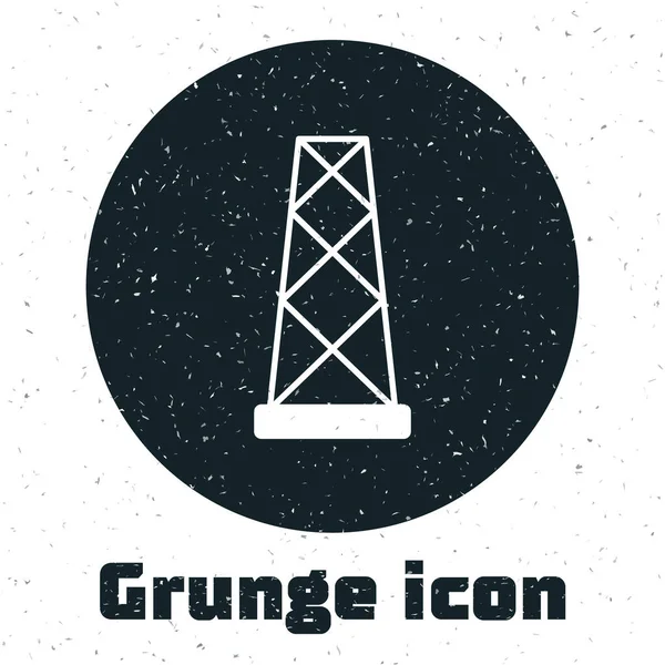 Icône Grunge Antenne Isolée Sur Fond Blanc Antenne Radio Sans — Image vectorielle
