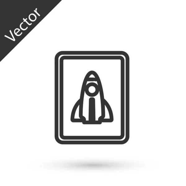 Línea Gris Icono Concepto Proyecto Startup Empresarial Aislado Sobre Fondo — Vector de stock