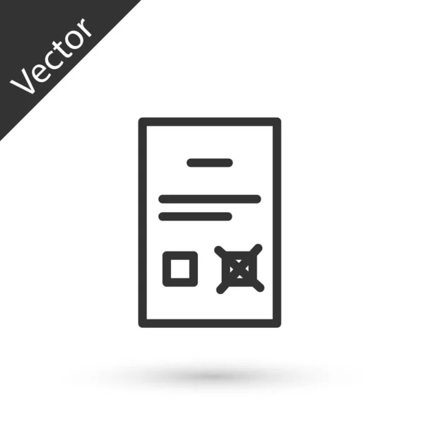 Ikona Dokumentu Šedé Čáry Izolovaná Bílém Pozadí Vektor — Stockový vektor