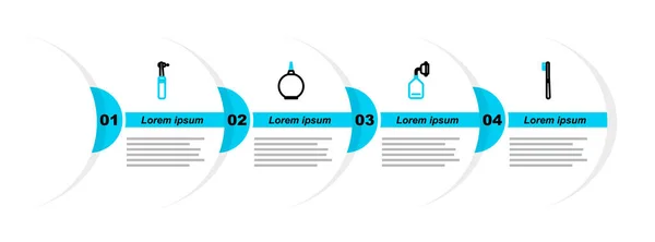 Linea Set Spazzolino Maschera Medica Ossigeno Clistere Trapano Icona Vettore — Vettoriale Stock
