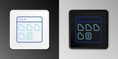 Line Browser files icon isolated on grey background. Colorful outline concept. Vector.