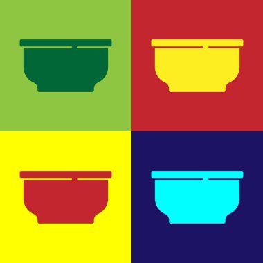 Pop Art Bowl simgesi renk arkaplanında izole edildi. Vektör.