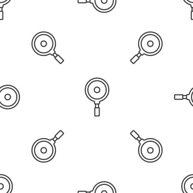 Gri çizgi tava simgesi beyaz arka planda izole edilmiş. Kızartma veya kızartma gıda sembolü. Vektör.