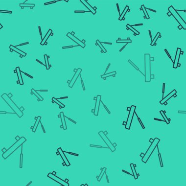 Siyah çizgi kokulu spa çubuğu ahşap bir simge üzerinde izole edilmiş yeşil arkaplanda pürüzsüz desen. Tütsü çubuğu. Kozmetik prosedür aromaterapisi. Vektör.