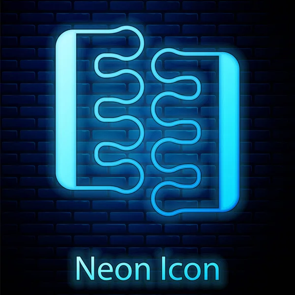 Pedikür Simgesi Için Parlayan Neon Parmak Ayırıcısı Tuğla Duvar Arka — Stok Vektör