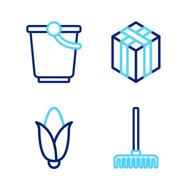 Saman ve Kova ikonunun mısır tarlasını kur. Vektör.