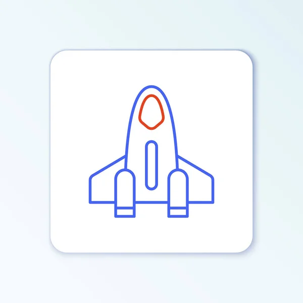 Line Rocket Schiff Symbol Isoliert Auf Weißem Hintergrund Raumfahrt Buntes — Stockvektor