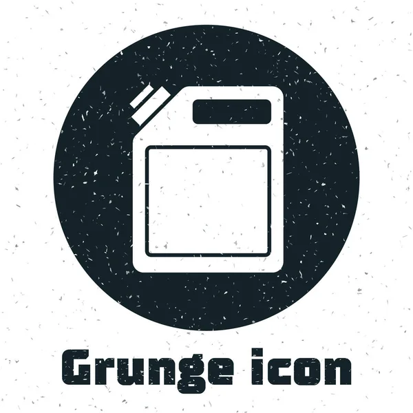 Bote Grunge Para Icono Gasolina Aislado Sobre Fondo Blanco Icono — Vector de stock