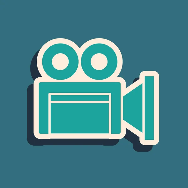 Green Cinema Kamera Symbol Isoliert Auf Grünem Hintergrund Videokamera Filmschild — Stockvektor