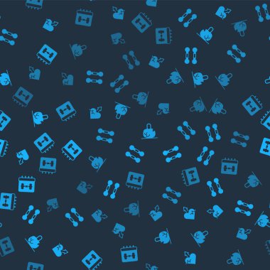 Kalp atışı artışı, Dumbbell, kırık ağırlık ve takvim uygunluğunu pürüzsüz bir modda ayarla. Vektör.