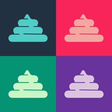 Pop art Shit icon isolated on color background. Vector.