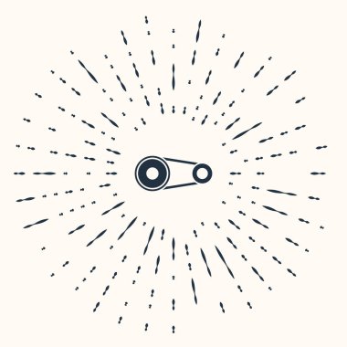 Gri zamanlayıcı kemeri simgesi bej arka planda izole edildi. Soyut çember rastgele noktalar. Vektör.