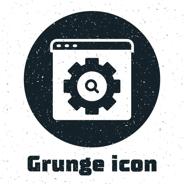 Grunge Browser Setting Icon Isolated White Background Adjusting Service Maintenance — Stock Vector