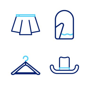 Hat Man şapkalı elbise askısı Noel eldiveni ve etek ikonu. Vektör.