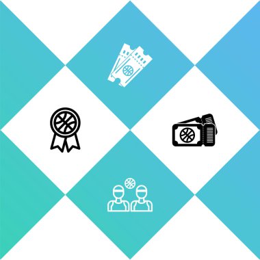 Basketbol ödülü, oyuncular, maç bileti ve ikon. Vektör.