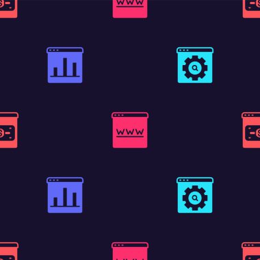 Tarayıcıyı Graph grafiksel penceresi ve çevrimiçi alışverişi ekranda kusursuz desen üzerine ayarla. Vektör.