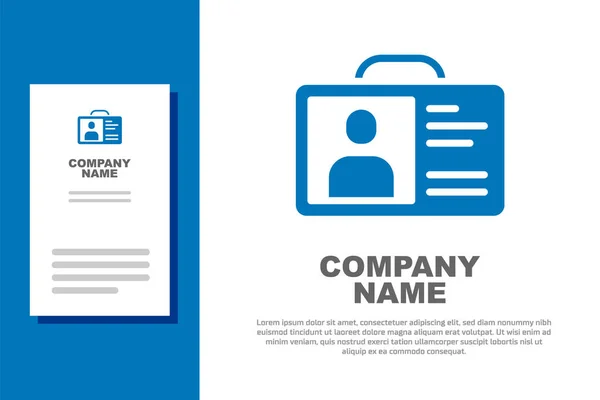 蓝色身份徽章图标隔离在白色背景上 它可以用于演示 公司的身份 标志设计模板元素 — 图库矢量图片