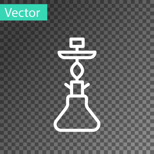 Bílá Čára Ikona Hookah Izolované Průhledném Pozadí Vektor — Stockový vektor