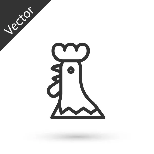 Икона Французского Петуха Серой Линии Изолирована Белом Фоне Вектор — стоковый вектор
