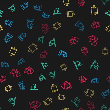 Satranç, Bayrak ve Merdiven çizgisini kusursuz bir şekilde bitirin. Vektör.