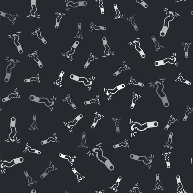 Grey Cigarette butt icon isolated seamless pattern on black background. Stubbed out cigarette. Vector.