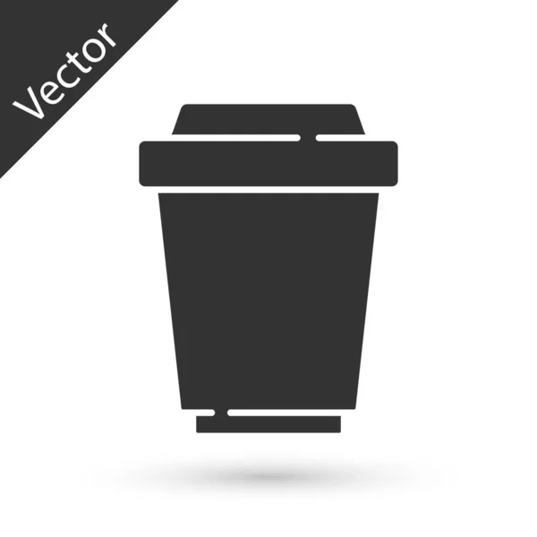 Grå Kaffe Kopp För Att Ikon Isolerad Vit Bakgrund Vektor — Stock vektor