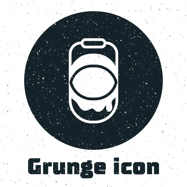 Grunge Paint Cubo Icono Aislado Sobre Fondo Blanco Dibujo Vintage — Vector de stock