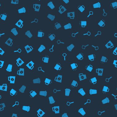 Kahve fincanını hazır et, filtre tutacağı ve pürüzsüz desen. Vektör.