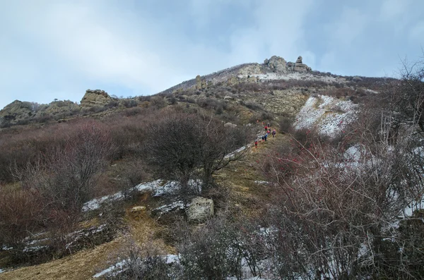 Камни в Крыму (Украина) Северная Демерджи в январе — стоковое фото