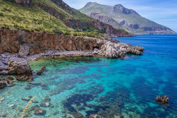 Uitzicht Disa Inham Zingaro Natuurreservaat Aan Kust Van Castellammare Golf — Stockfoto