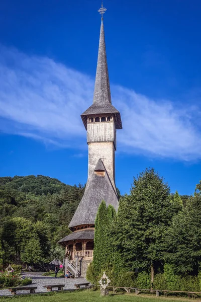 Barsana Roemenië Juli 2019 Toren Van Houten Kerk Barsana Klooster — Stockfoto