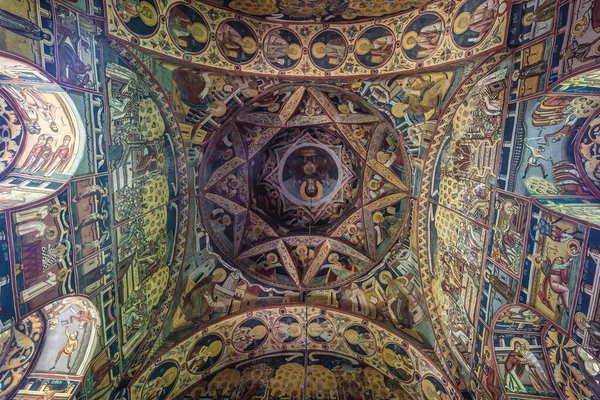 Vatra Moldovitei Romania Luglio 2019 Soffitto Decorato Chiesa Nel Monastero — Foto Stock