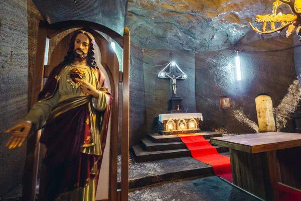 Cacica Rumania Julio 2019 Capilla Católica Santa Bárbara Subsuelo Mina — Foto de Stock