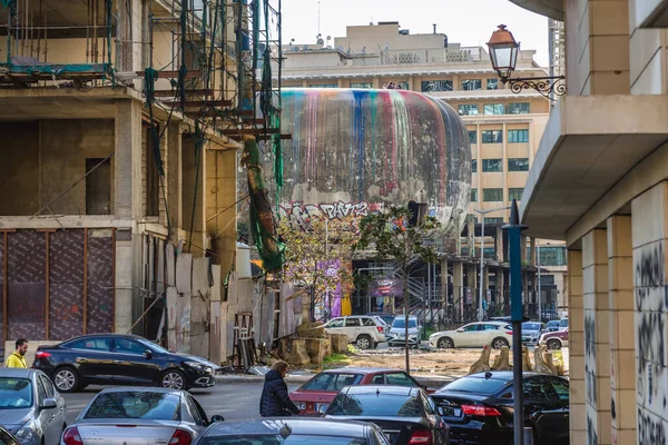 Бейрут Ліван Березня 2020 Року Яйце Незакінчена Будівля Бейруті — стокове фото