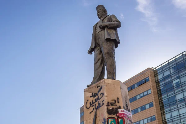 Beirut Lebanon March 2020 Sculpture Riad Solh First Lebanese Prime — Stock Photo, Image