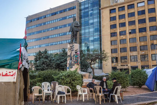Beirut Lebanon March 2020 Monument Riad Solh First Lebanese Prime — Stock Photo, Image