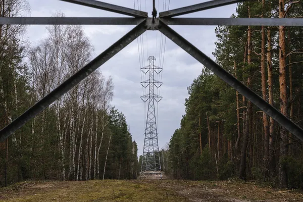 Torres Eléctricas Complejo Forestal Distrito Fronterizo Bialoleka Varsovia Polonia — Foto de Stock