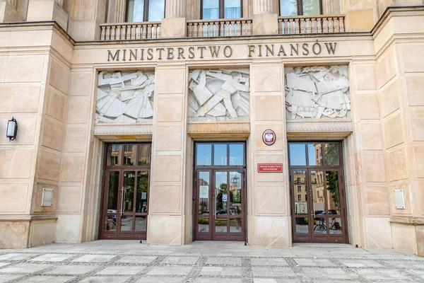 Varsovie Pologne Août 2021 Entrée Principale Siège Ministère Des Finances — Photo