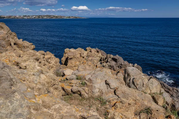 Acantilados Rocosos Cabo Santa Agalina Costa Del Mar Negro Provincia — Foto de Stock