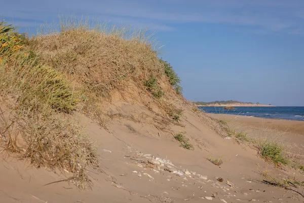 Duna Sulla Spiaggia Halikounas Separato Lago Korission Mar Ionio Sull — Foto Stock