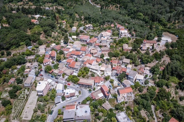 Bâtiments Vouniatades Village Montagneux Sur Île Corfou Grèce — Photo
