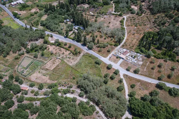 Cemetery Roads Vouniatades Mountainous Village Corfu Island Greece — Stock Photo, Image