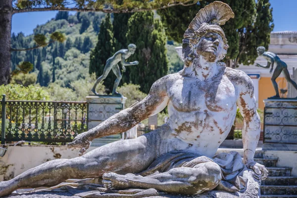 Гастури Греция Июня 2021 Года Умирающая Скульптура Ахиллеса Садах Ахиллеона — стоковое фото