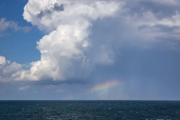 Arco Iris Visto Desde Los Acantilados Aldea Tyulenovo Orilla Del — Foto de Stock